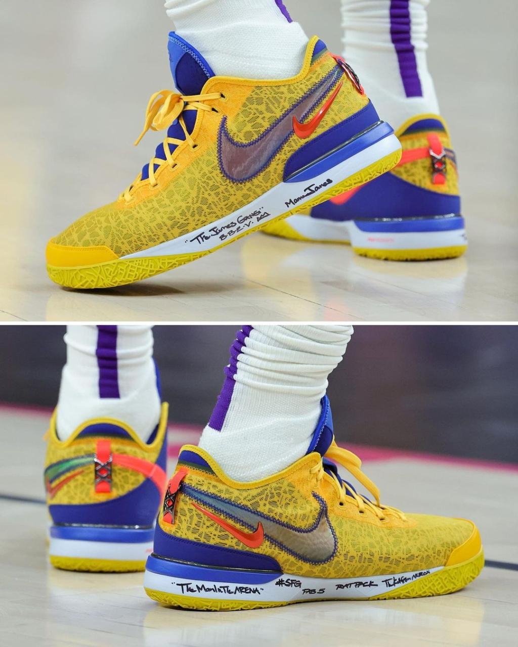 LeBron James Adorns Manila-Inspired Footwear in Preseason Debut for the Lakers.