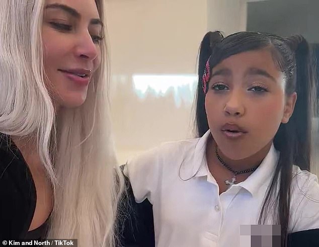 Kim Kardashian and daughter North lip-sync to Ariana Grande song in new  TikTok video | Daily Mail Online