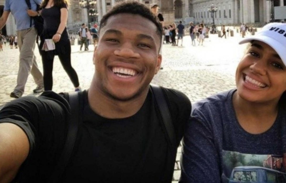 Giannis Antetokounmpo and Mariah Riddlesprigger