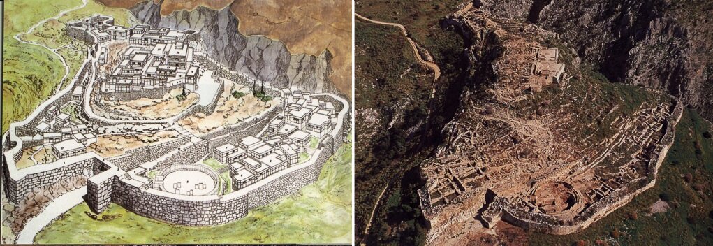 A reconstruction of the ancient Greek city of Mycenae as it looked around 1250 BC 2.jpg