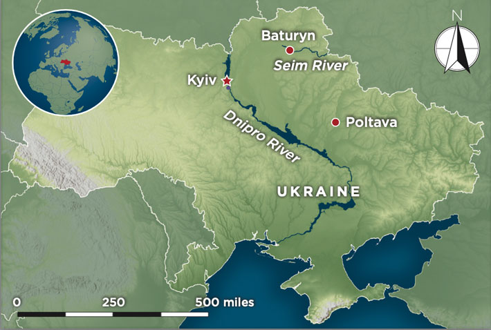 Ukraine Baturyn Map