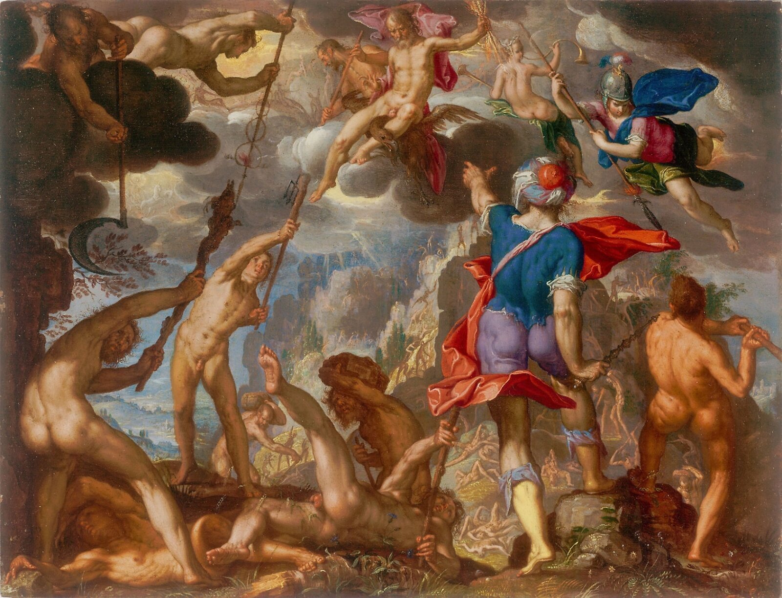The Battle Between the Gods and the Titans by Joachim Wtewael in the Art Institute of Chicago
