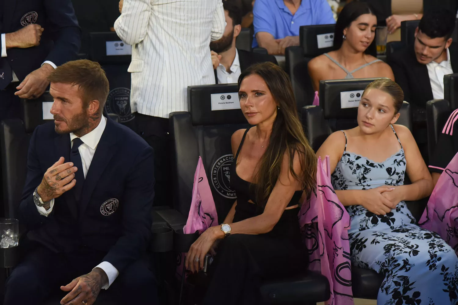 Photo by Michele Eve Sandberg/Shutterstock (14017274l) David Beckham, Victoria and Harper during the Club de Futbol Cruz Azul vs. Inter Miami CF, at DRV PNK Stadium on July 21, 2023 in Fort Lauderdale, 