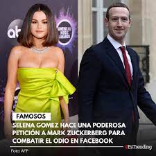 EsTrending - Selena Gomez escribió una carta dirigida a Mark Zuckerberg y  Sheryl Sandberg pidiendo que tomen acciones para combatir la desinformación  y el odio en Facebook e Instagram. "Por favor, cierren