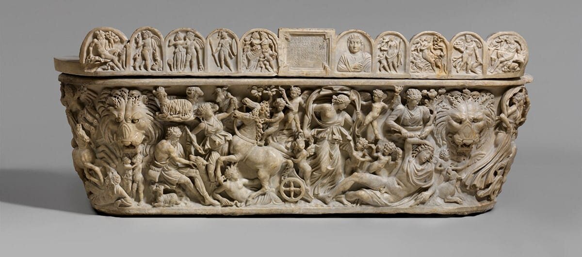 Marble sarcophagus with the myth of Selene and Endymion, via TheMet