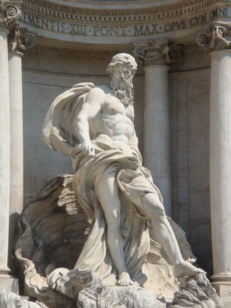 Oceanus depicted on the Trevi Fountain in Rome