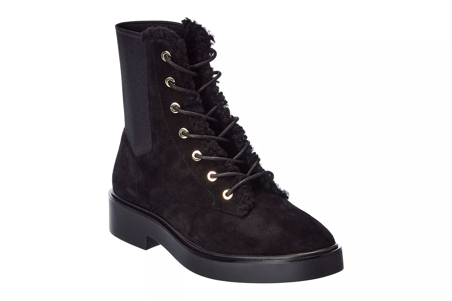 Rue La La Stuart Weitzman Henley Chill Suede Combat Boot