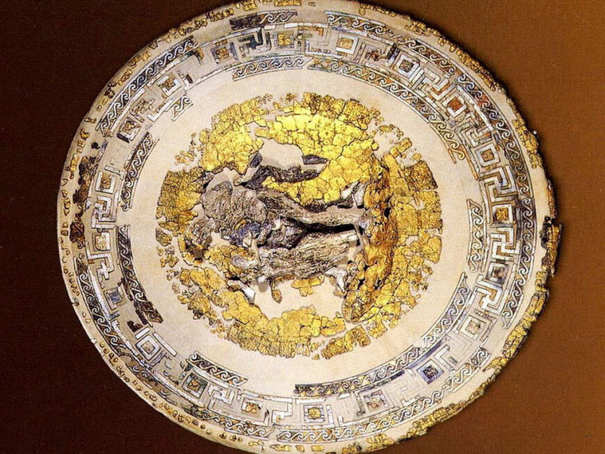 Philip II of Macedonia's gold and ivory shield, from the Royal tombs of Vergina