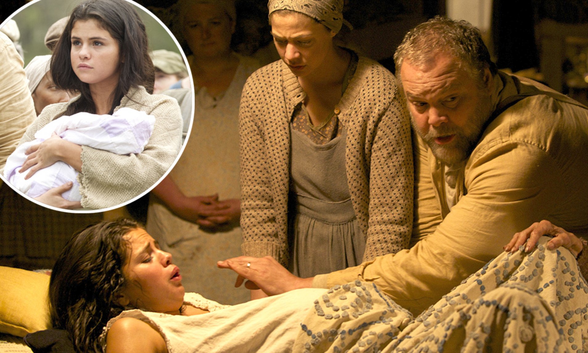 Selena Gomez gives birth in scene for In Dubious Battle | Daily Mail Online