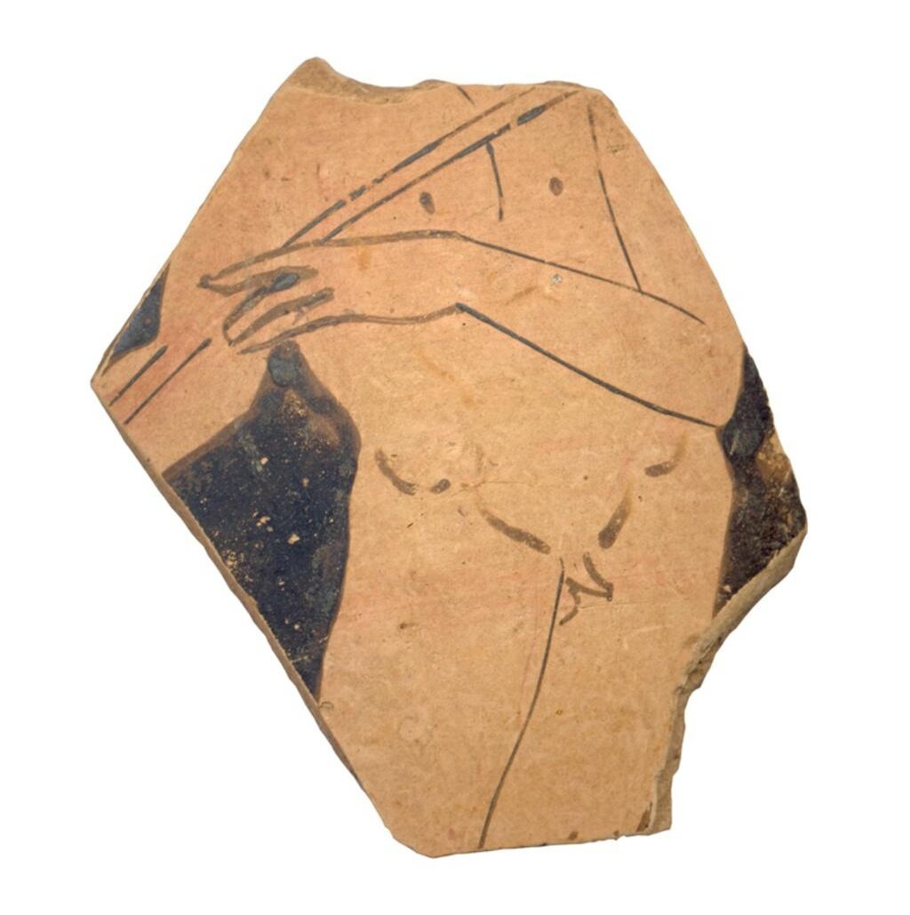 Fragment of a skyphos depicting Pan or someone from his entourage  [Credit: Dubrovnik Museums]