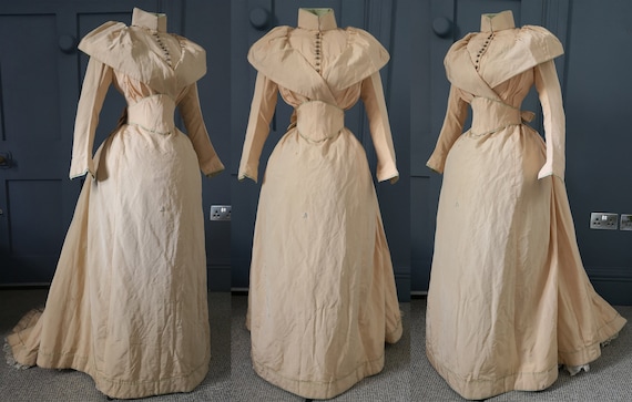 Exquisite 1890s Orange Silk Visiting Dress Victorian Antique Fashion - Etsy