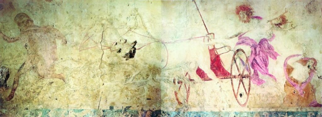Wall painting depicting the Rape of Persephone.