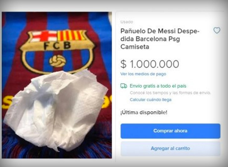 Lionel Messi Used Tissue From Barcelona Farewell Presser Has $1 Million  Price Tag