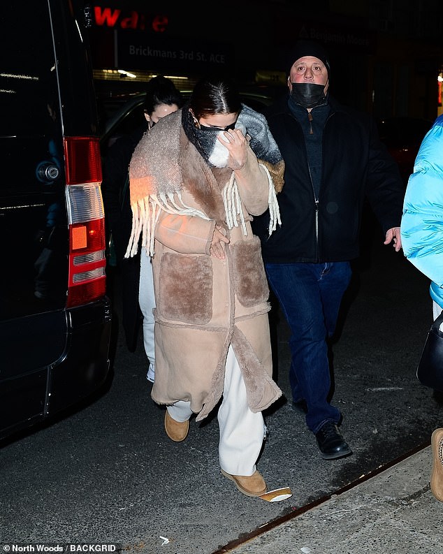 Braving the weather: Selena Gomez braved the New York chill on Tuesday night as she made her way to The Comedy Cellar at the Village Underground