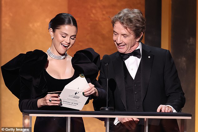 Gomez was joined by her Only Murders in the Building costar Martin Short, 71, at the ceremony as they were presenters for the honors of Outstanding Female Actress in a Supporting Role (West Side Story's Ariana DeBose took home the honors.)