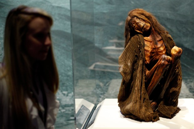 A mummy called "Seated for Eternity" originating from Peru is...