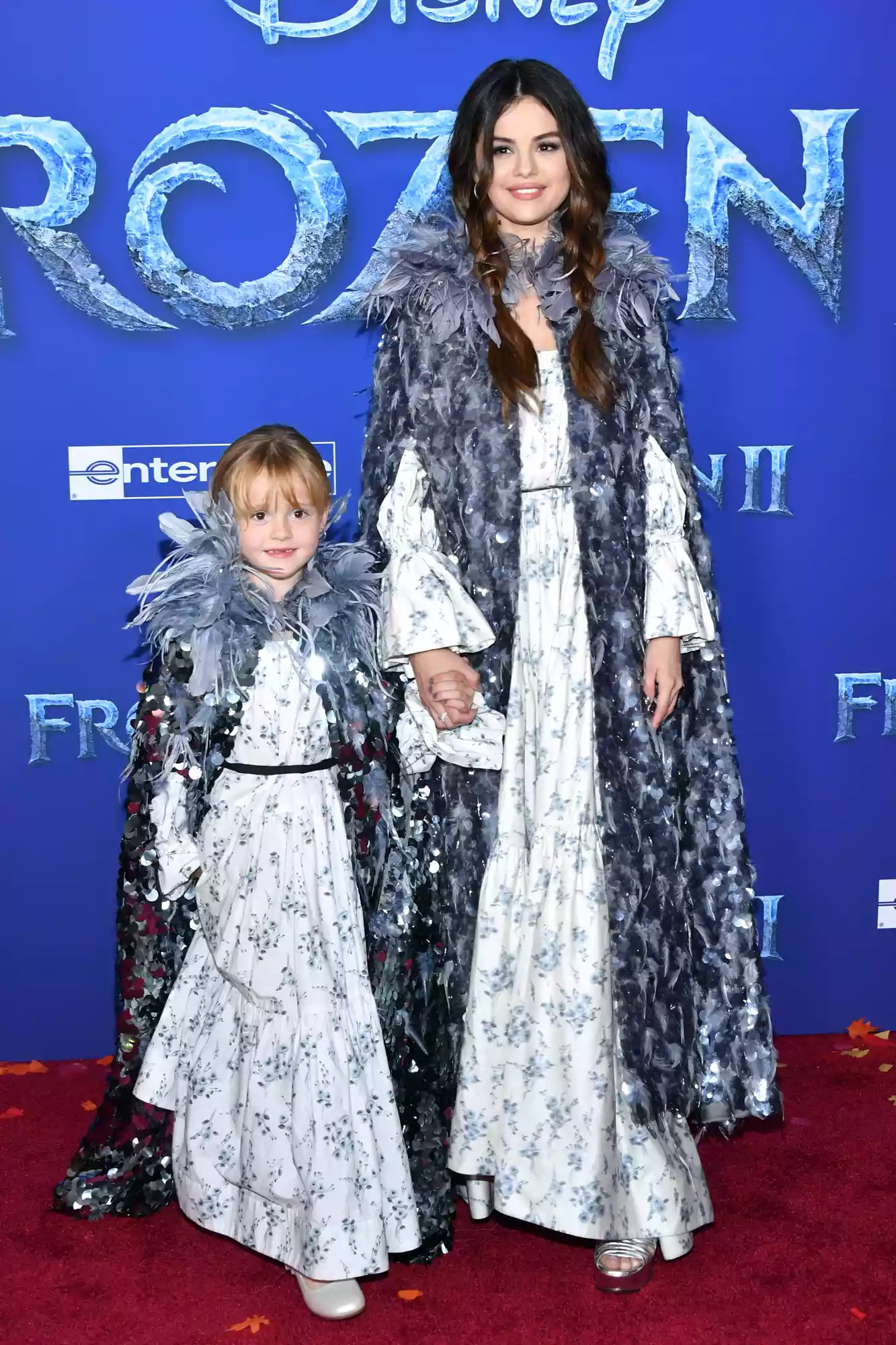 Gracie Teefey and Selena Gomez attend the premiere of Disney's "Frozen 2"