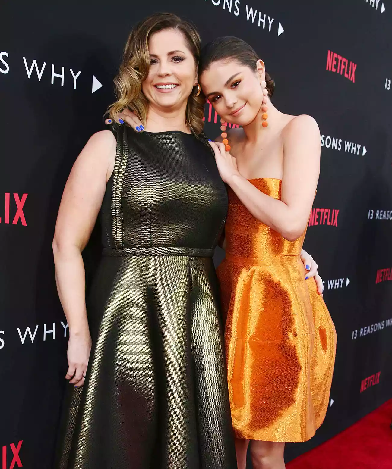 Mandy Teefey and Exec. Producer Selena Gomez seen at Netflix '13 Reasons Why' Premiere at Paramount Studios, in Los Angeles, CA Netflix '13 Reasons Why' Premiere, Los Angeles, USA - 30 Mar 2017