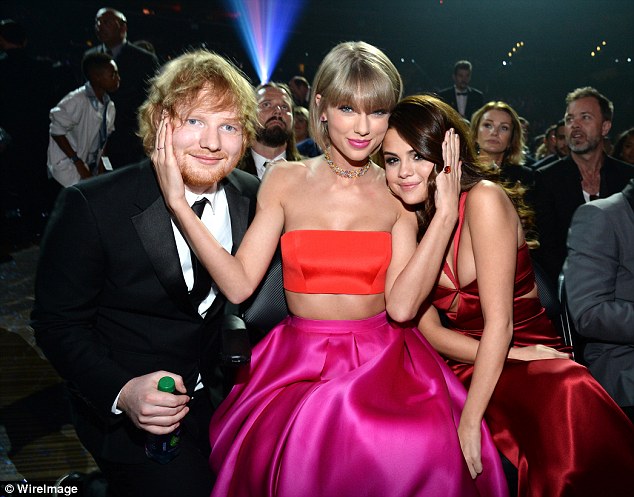 VIPs: The singer was seated with BFF Taylor Swift and British star Ed Sheeran