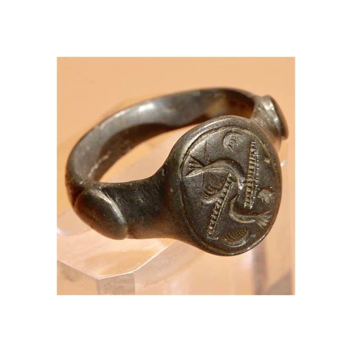 Ancient Roman Billon Ring with Symbol on the Bezel - 2,3cm. - Catawiki