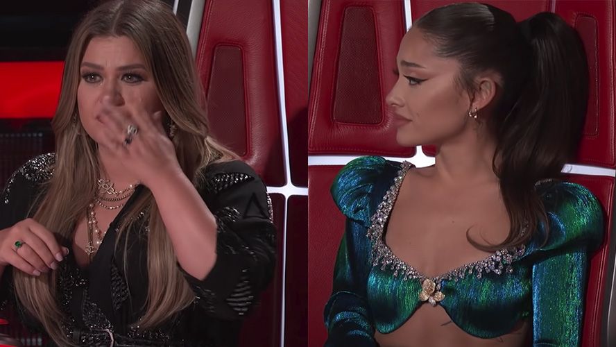 See 'The Voice' Stars Kelly Clarkson and Ariana Grande Get Really Emotional  and “Choked Up”