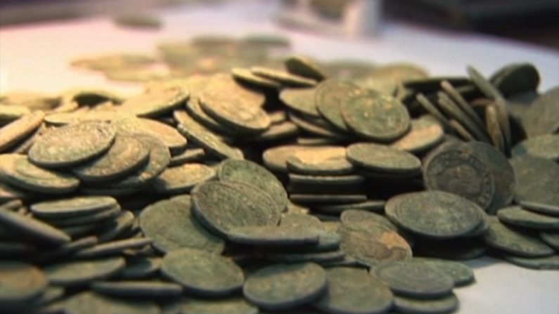 Over 1,300 pounds (590 kg) of bronze Roman coins dating to the 3rd century A.D. were <a href="http://edition.cnn.com/2016/04/29/europe/spain-roman-coins-found/">unearthed</a> in April 2016 by construction workers digging a trench in Spain.