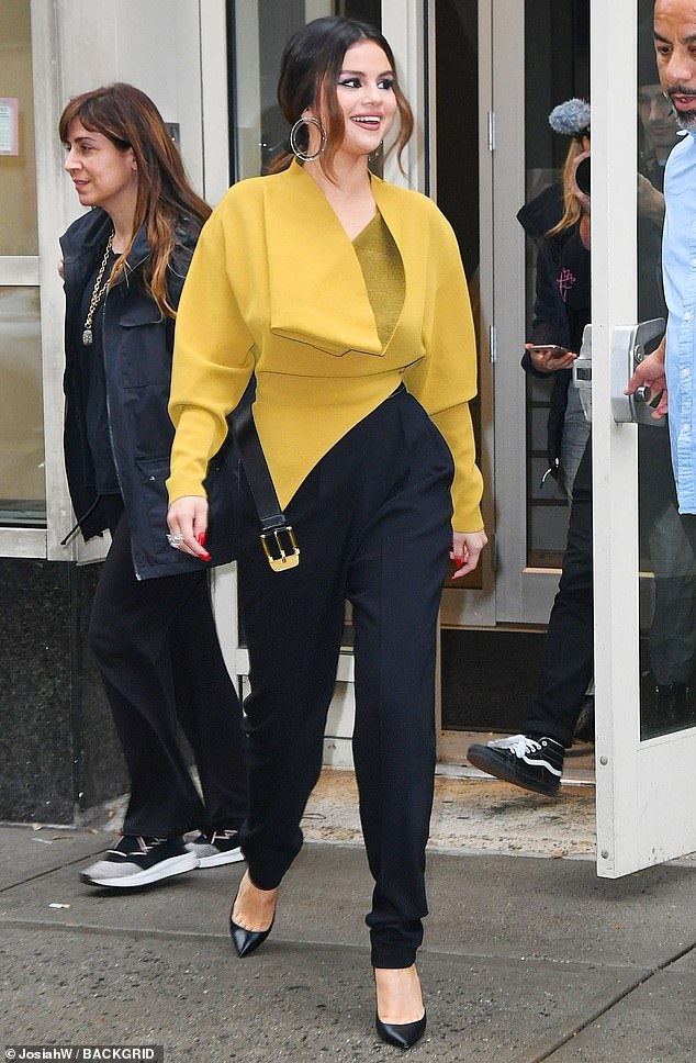Bold look: Selena Gomez proved she's not afraid to make a statement in her wardrobe, as she rocked an avant-garde look Tuesday in New York City