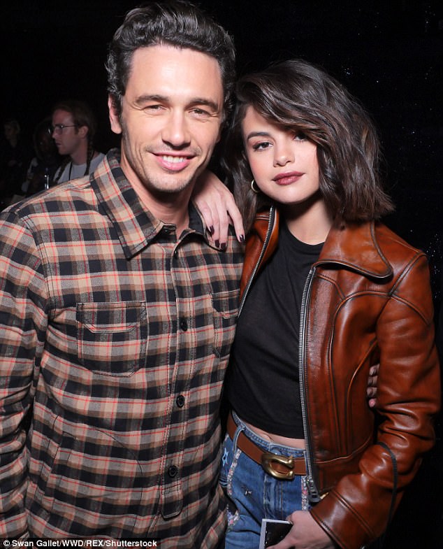 Reunited: She struck a pose with James Franco, 39, who she starred in 2012's Spring Breakers with