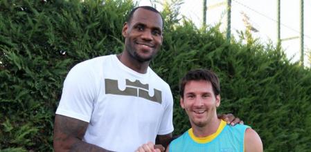 Messi and LeBron at Ciutat Esportiva Joan Gamper in 2012