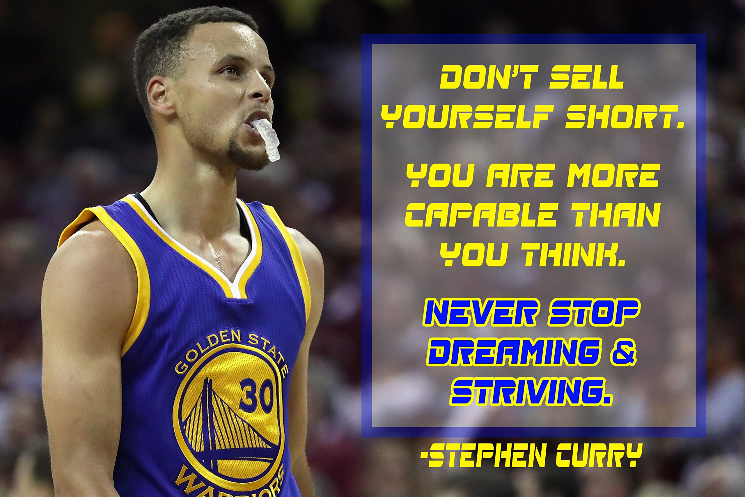 Amazon.com: Stephen Curry Poster Quote Cool Golden State Warriors Steph  Curry Quotes Posters Basketball Sports Décor Coaching Wall Art Growth  Mindset Teacher Educational Teaching Learning Mindsets Quotes P058: Posters  & Prints