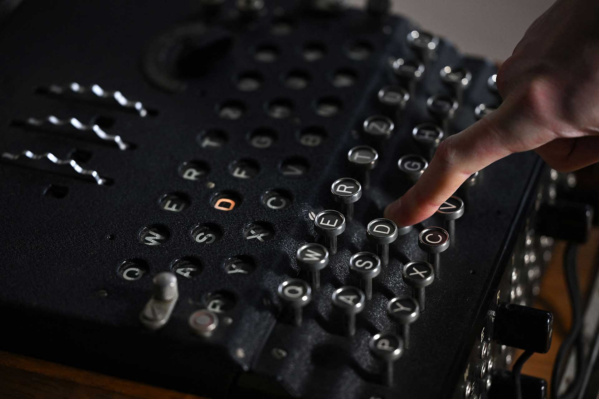 An Enigma cipher machine model.