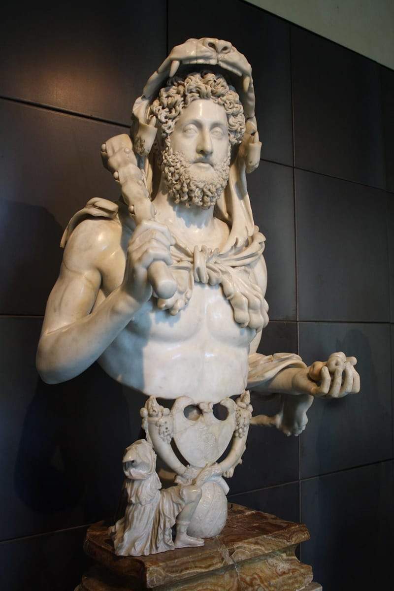 Commodus dressed as the hero of Greek mythology Hercules, 190-2 AD. The Capitoline Museums, Rome.