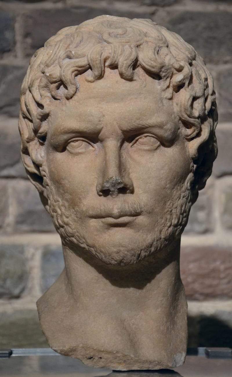 Portrait bust of Emperor Gallienus, 3rd century AD, from the Romisch-Germanisches Museum, Cologne.