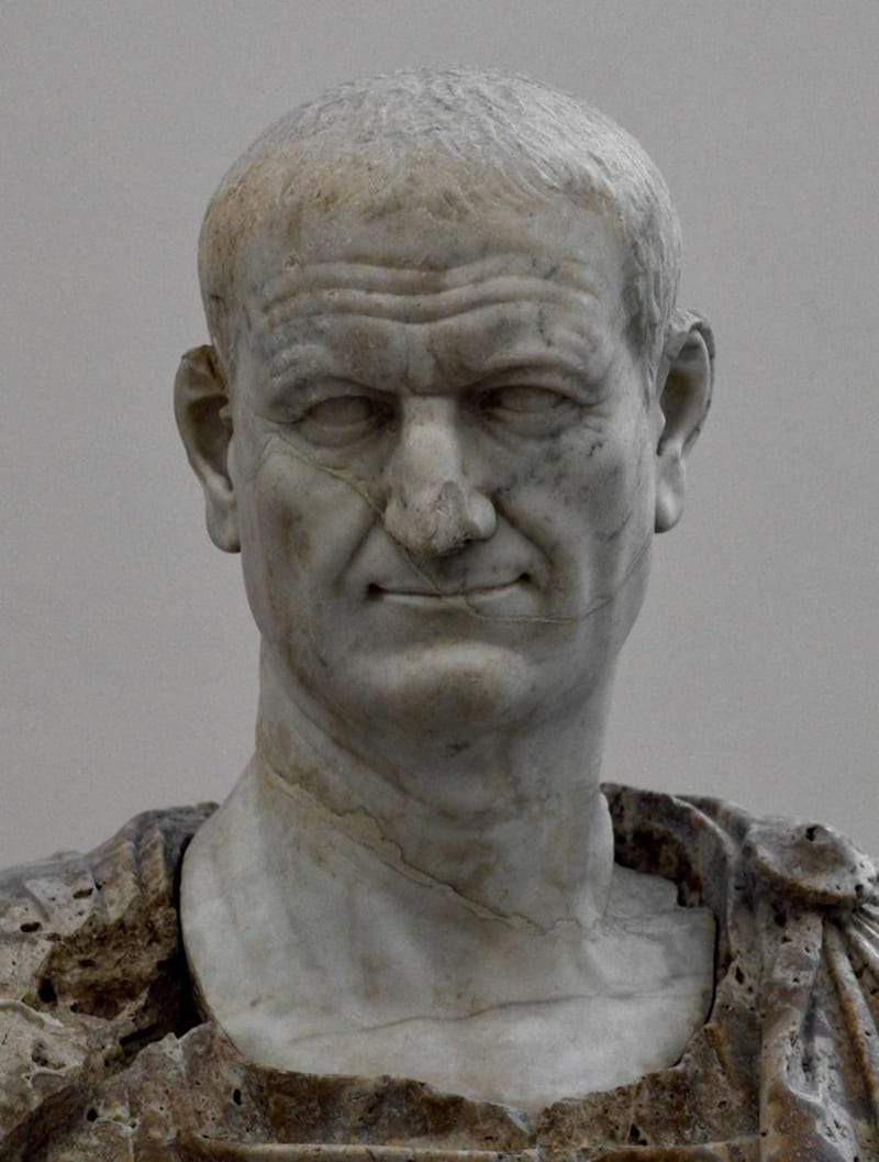 Vespasian bust from 80 AD, in the National Archaeological Museum Naples, from the Farnese Collection.