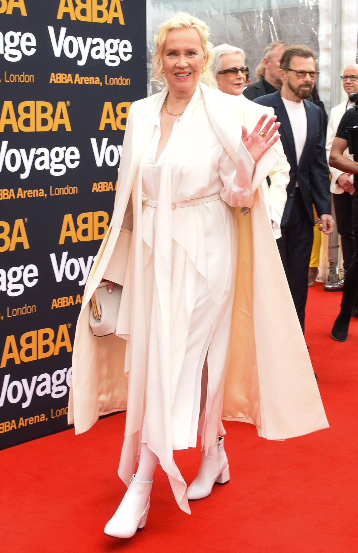 Agnetha FÃÂ¤ltskog attends the first performance of ABBA's "Voyage" at ABBA Arena on May 26, 2022 in London, England. 