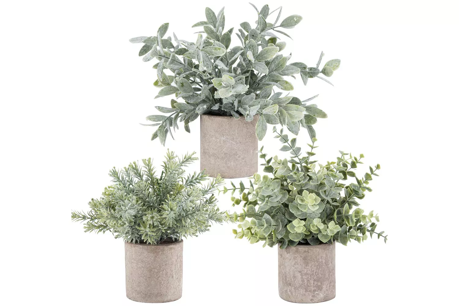 Der Rose 3 Pack Mini Potted Fake Plants