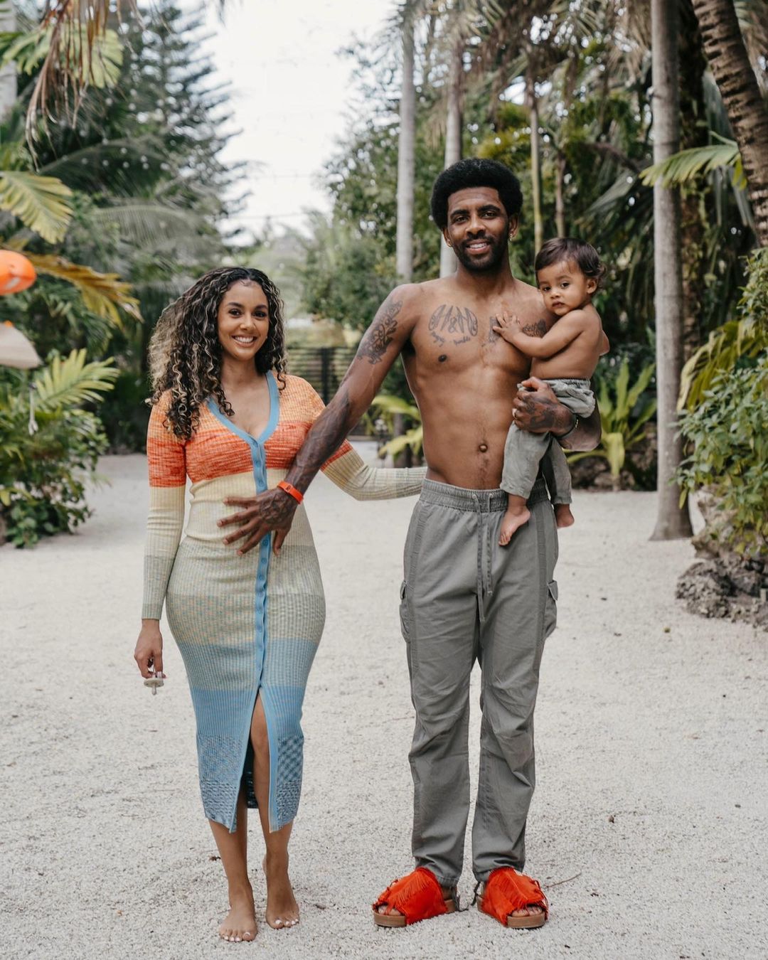 Kyrie Irving shares happy moments with his wife and son, announcing he's about to welcome his second child