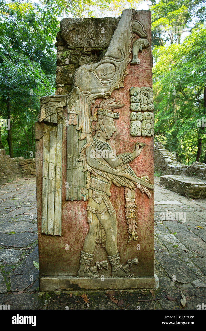 bas-relief carving at the Palenque ruins Chiapas Mexico Stock Photo - Alamy